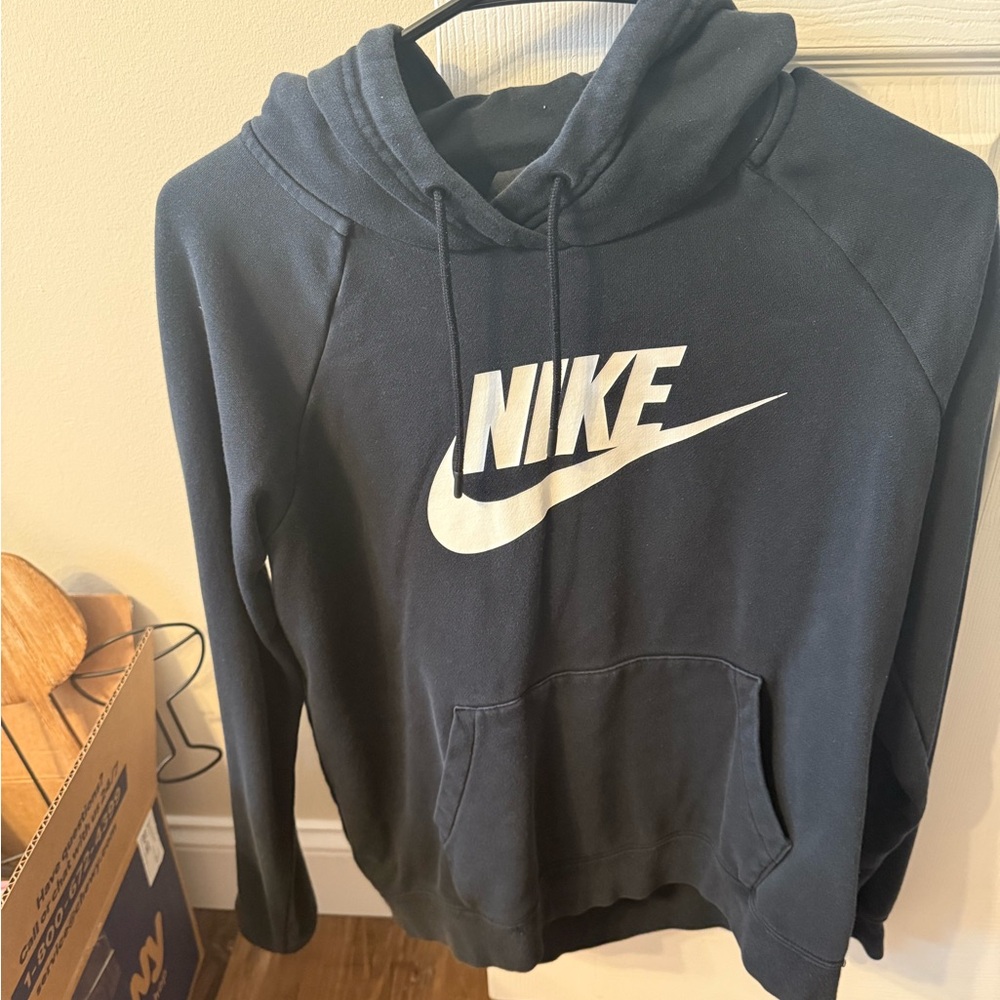 Nike Black Hoodie with White Logo